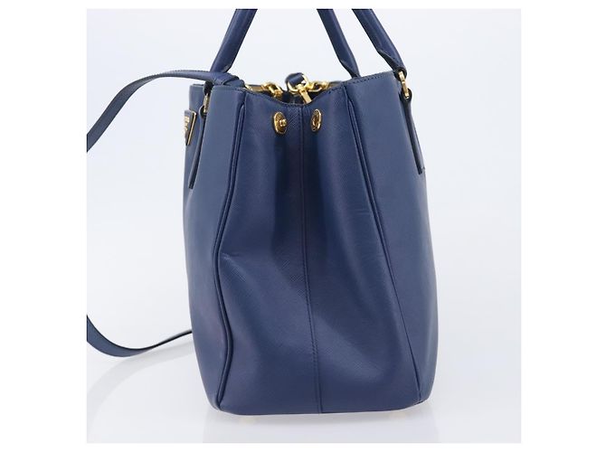 PRADA Galleria Hand Bag Saffiano 2way Blue Gold - vista 3