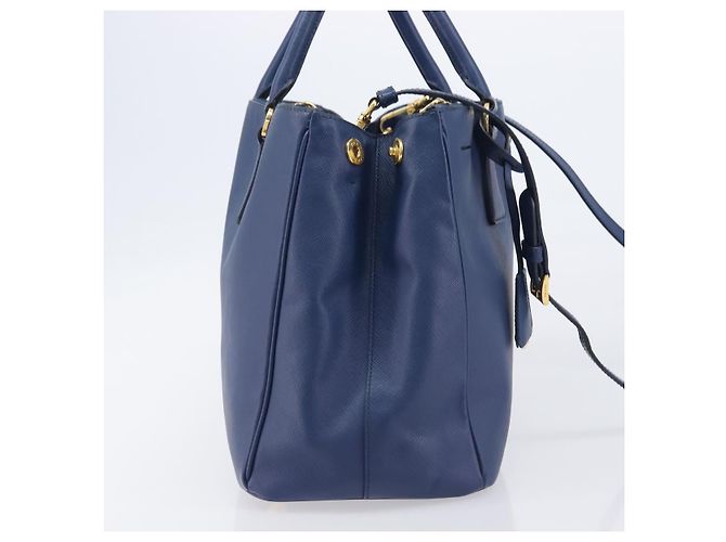 PRADA Galleria Hand Bag Saffiano 2way Blue Gold - vista 4