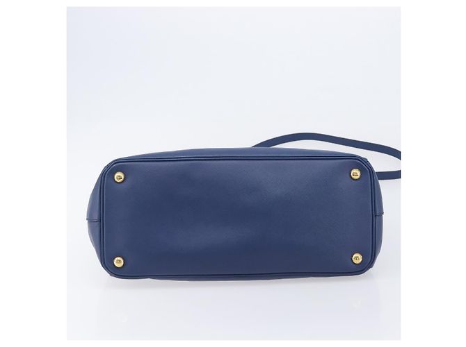 PRADA Galleria Hand Bag Saffiano 2way Blue Gold - vista 5