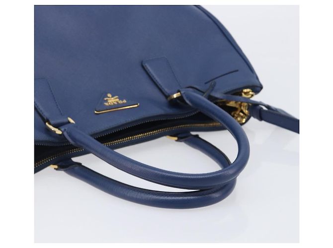 PRADA Galleria Hand Bag Saffiano 2way Blue Gold - vista 7