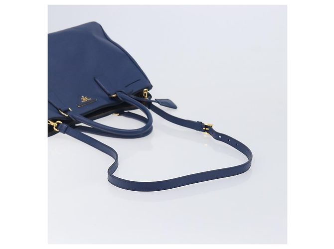 PRADA Galleria Hand Bag Saffiano 2way Blue Gold - vista 8