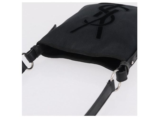 Autre Marque Saint Laurent Shoulder Bag Canvas Black Silver - vista 6