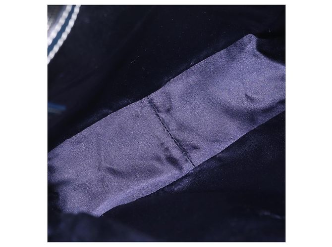 FENDI Zucchino Canvas Hand Bag Navy Silver - vista 11