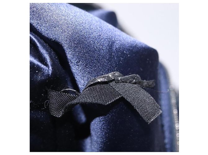 FENDI Zucchino Canvas Hand Bag Navy Silver - vista 12