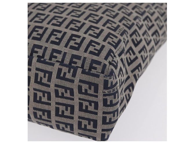 FENDI Zucchino Canvas Hand Bag Navy Silver - vista 14