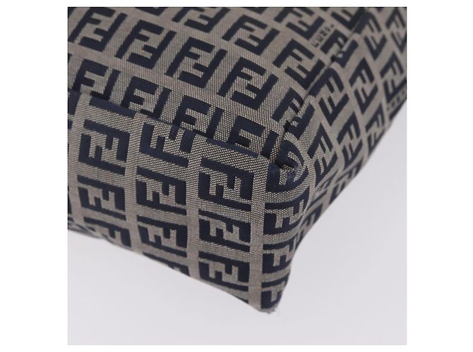 FENDI Zucchino Canvas Hand Bag Navy Silver - vista 16