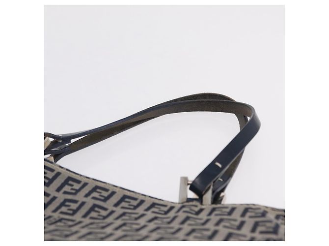 FENDI Zucchino Canvas Hand Bag Navy Silver - vista 8