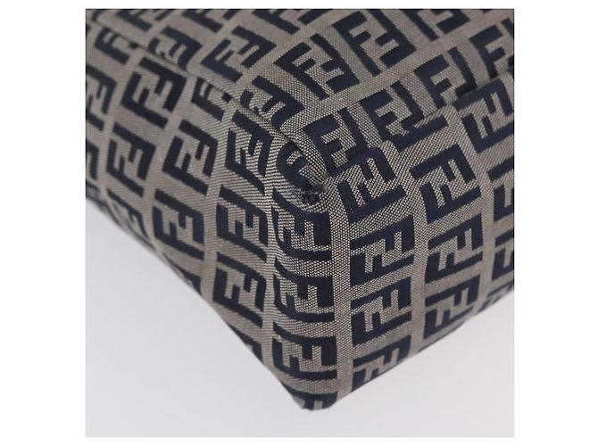 FENDI Zucchino Canvas Hand Bag Navy Silver - vista 9