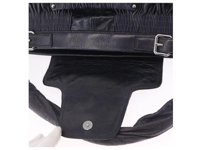 Miu Miu Bolsa Vitellolux Black Silver - vista 10