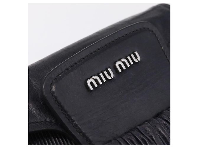 Miu Miu Bolsa Vitellolux Black Silver - vista 17