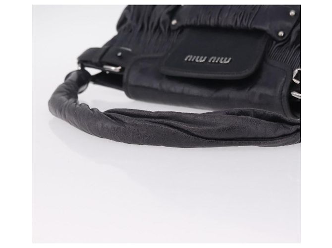 Miu Miu Bolsa Vitellolux Black Silver - vista 7