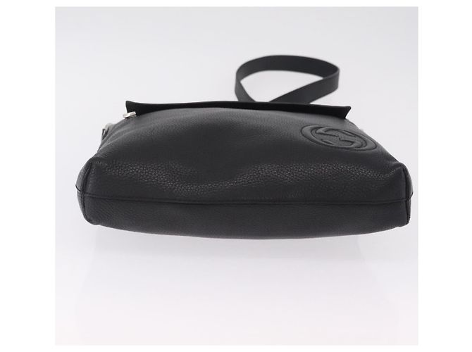 GUCCI Interlocking Shoulder Bag Leather Black Silver 322059 - vista 11