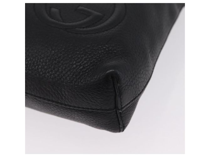 GUCCI Interlocking Shoulder Bag Leather Black Silver 322059 - vista 13