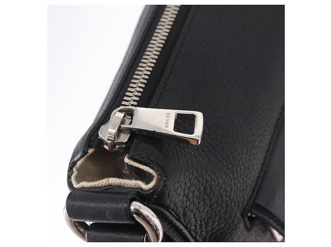GUCCI Interlocking Shoulder Bag Leather Black Silver 322059 - vista 16