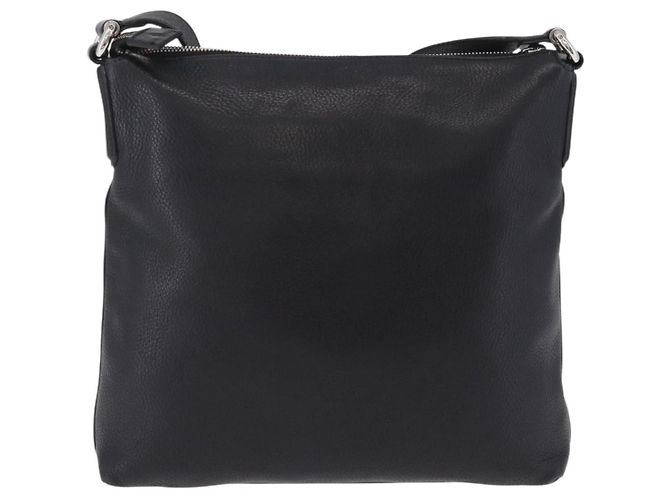 GUCCI Interlocking Shoulder Bag Leather Black Silver 322059 - vista 3