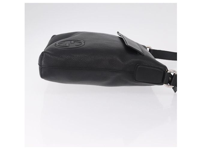 GUCCI Interlocking Shoulder Bag Leather Black Silver 322059 - vista 4