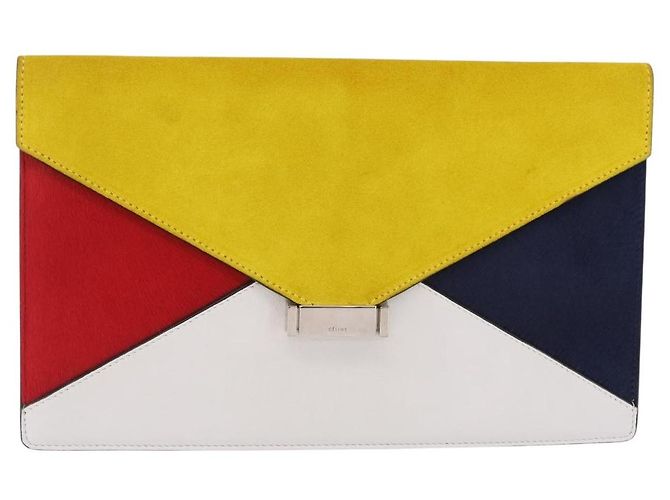Céline CELINE Clutch Bag Suede Calfskin leather Multicolor Silver - vista 13