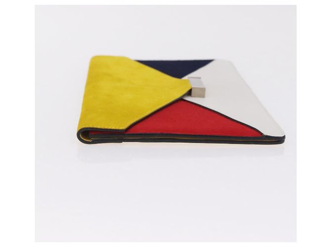 Céline CELINE Clutch Bag Suede Calfskin leather Multicolor Silver - vista 5