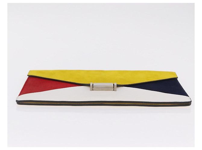 Céline CELINE Clutch Bag Suede Calfskin leather Multicolor Silver - vista 7