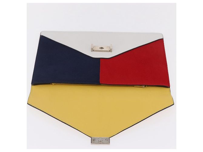 Céline CELINE Clutch Bag Suede Calfskin leather Multicolor Silver - vista 9