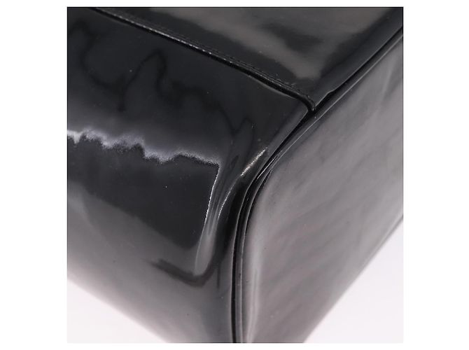 CHANEL Vanity Cosmetic Pouch Patent 2way Black Gold Tone CC - vista 17