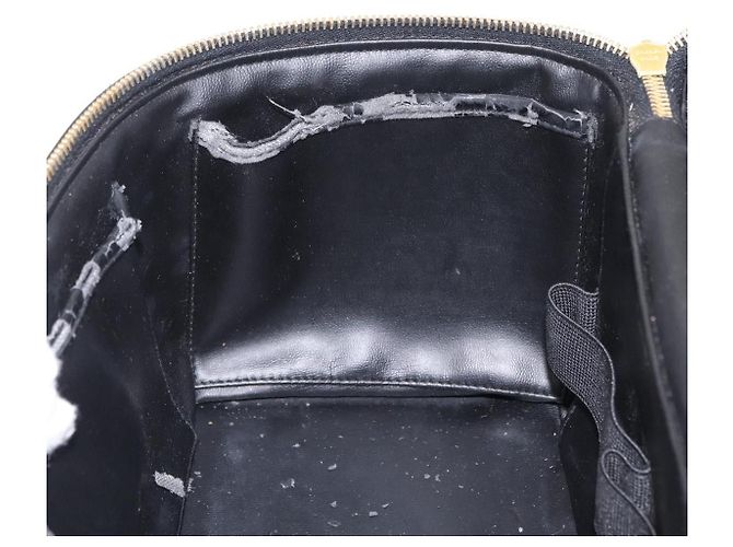 CHANEL Vanity Cosmetic Pouch Patent 2way Black Gold Tone CC - vista 23