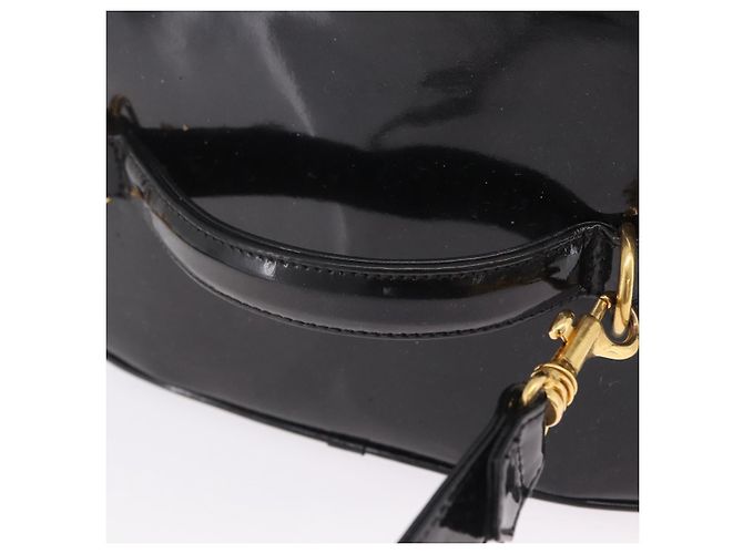 CHANEL Vanity Cosmetic Pouch Patent 2way Black Gold Tone CC - vista 7