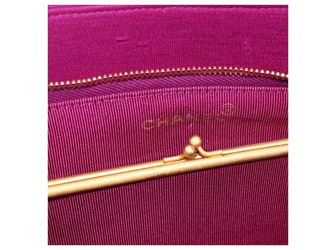 CHANEL Matelasse Chain Shoulder Bag Cotton Purple Gold CC - vista 17