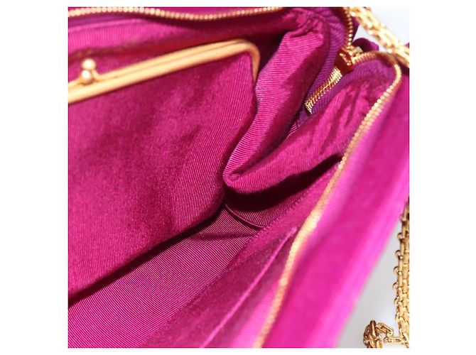 CHANEL Matelasse Chain Shoulder Bag Cotton Purple Gold CC - vista 18