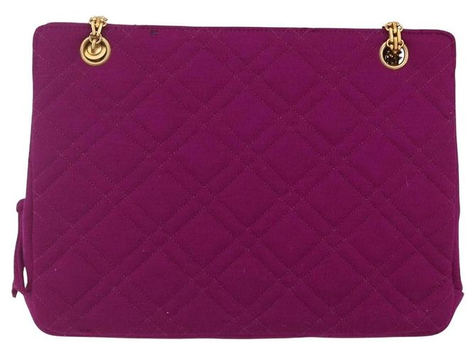 CHANEL Matelasse Chain Shoulder Bag Cotton Purple Gold CC - vista 2