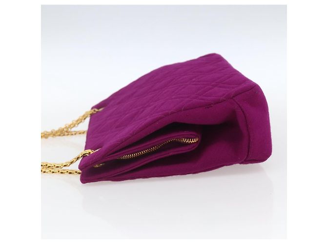 CHANEL Matelasse Chain Shoulder Bag Cotton Purple Gold CC - vista 3