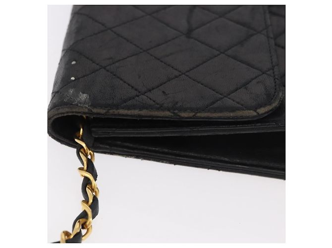 CHANEL Chain Shoulder Bag Lamb Skin Black Gold CC - vista 14