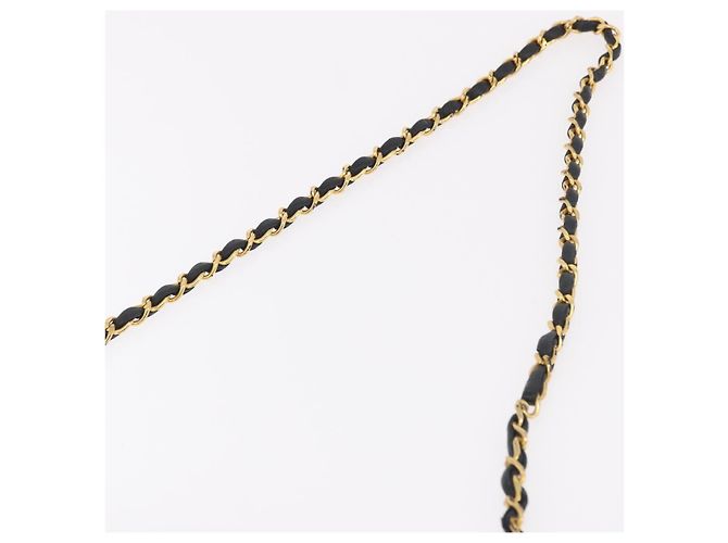 CHANEL Chain Shoulder Bag Lamb Skin Black Gold CC - vista 15