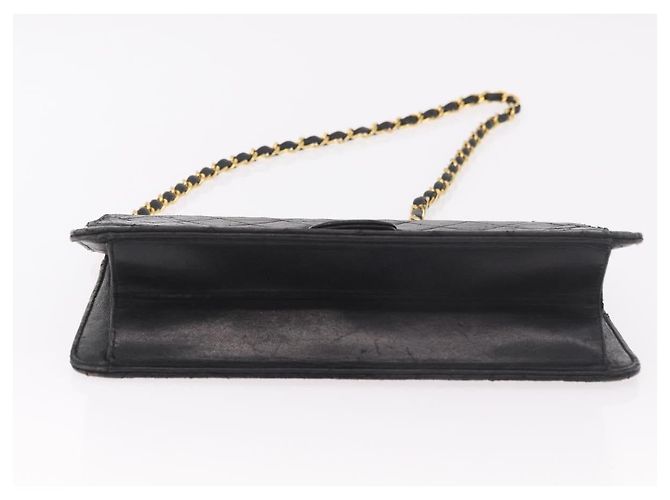 CHANEL Chain Shoulder Bag Lamb Skin Black Gold CC - vista 16