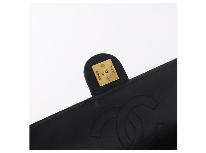 CHANEL Chain Shoulder Bag Lamb Skin Black Gold CC - vista 22