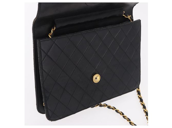 CHANEL Chain Shoulder Bag Lamb Skin Black Gold CC - vista 23