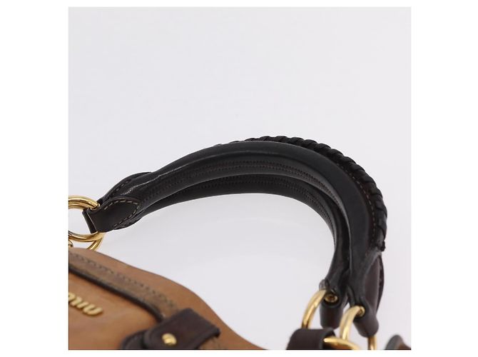 Miu Miu Hand Bag Leather Brown Gold - vista 14