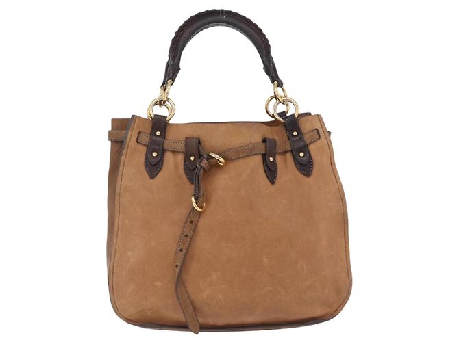 Miu Miu Hand Bag Leather Brown Gold - vista 2