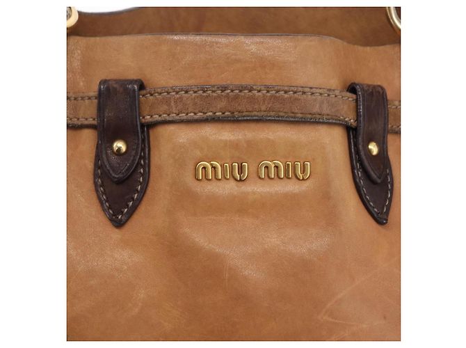 Miu Miu Hand Bag Leather Brown Gold - vista 20