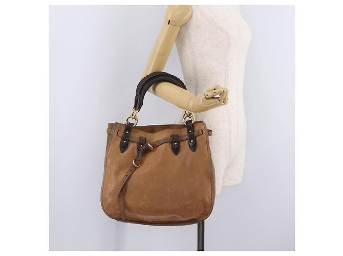 Miu Miu Hand Bag Leather Brown Gold - vista 25