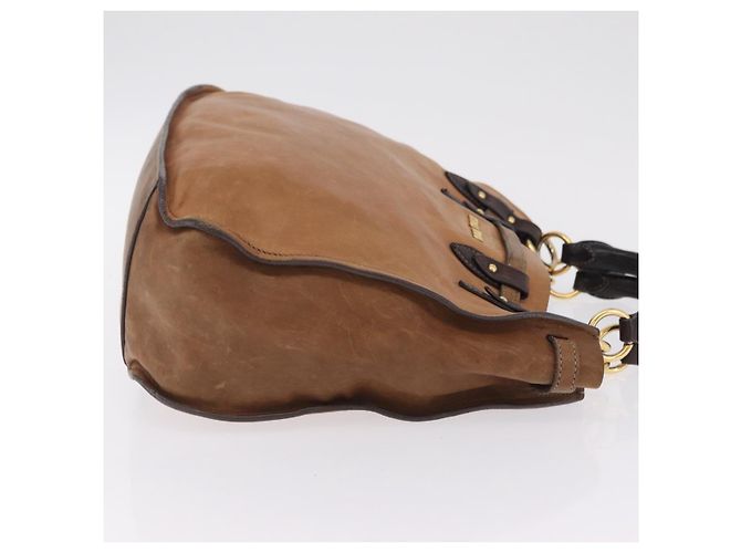 Miu Miu Hand Bag Leather Brown Gold - vista 3