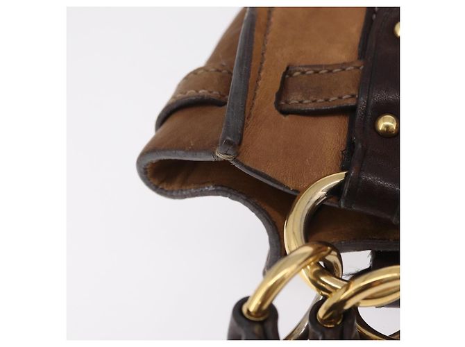 Miu Miu Hand Bag Leather Brown Gold - vista 9