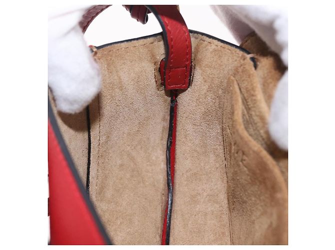 LOEWE Mini Gate Bag Sac à bandoulière en cuir rouge et or - vue 23