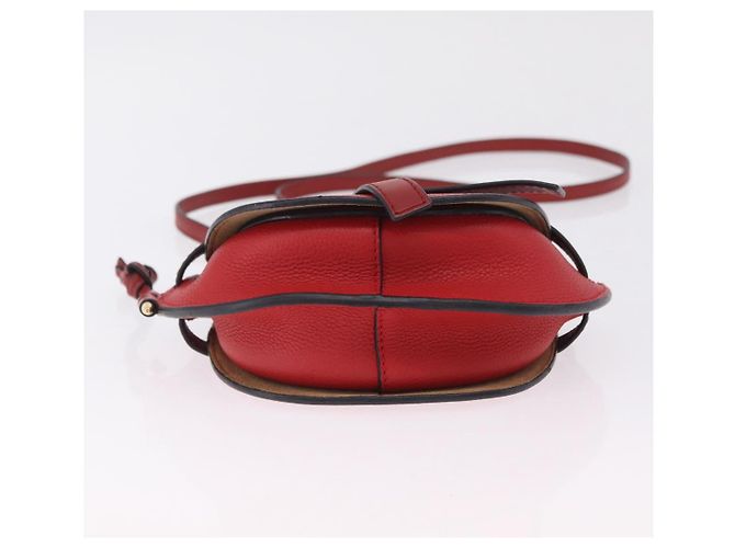 LOEWE Mini Gate Bag Sac à bandoulière en cuir rouge et or - vue 5