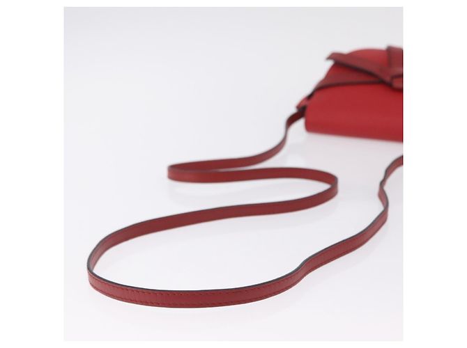 LOEWE Mini Gate Bag Sac à bandoulière en cuir rouge et or - vue 7