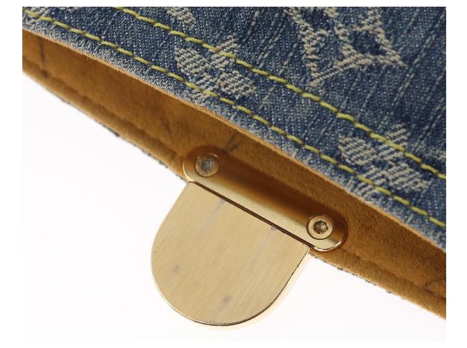 LOUIS VUITTON Monogram Denim Pochette Plat Clutch Bag Blue M95007 - vista 18
