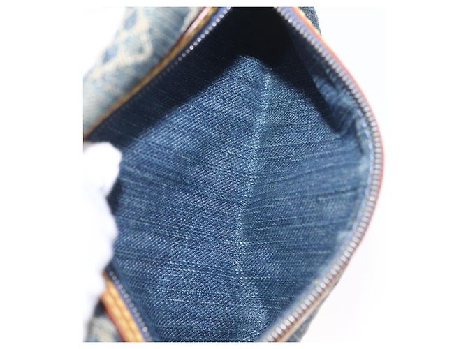 LOUIS VUITTON Monogram Denim Pochette Plat Clutch Bag Blue M95007 - vista 23