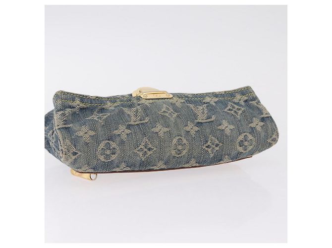 LOUIS VUITTON Monogram Denim Pochette Plat Clutch Bag Blue M95007 - vista 5