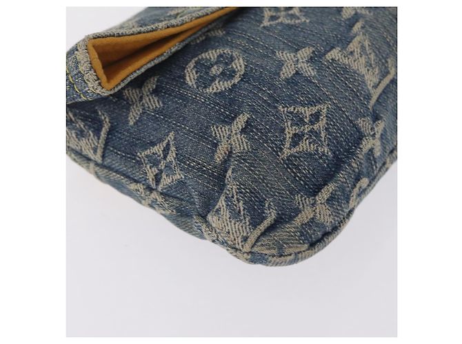 LOUIS VUITTON Monogram Denim Pochette Plat Clutch Bag Blue M95007 - vista 7