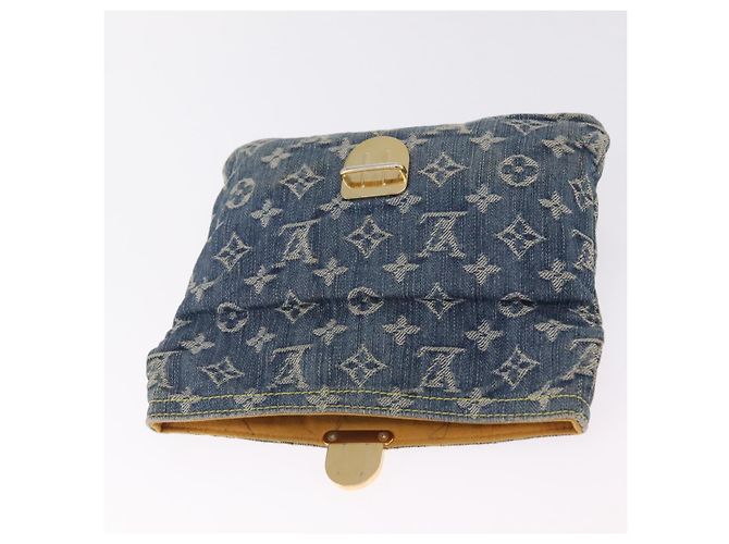 LOUIS VUITTON Monogram Denim Pochette Plat Clutch Bag Blue M95007 - vista 8